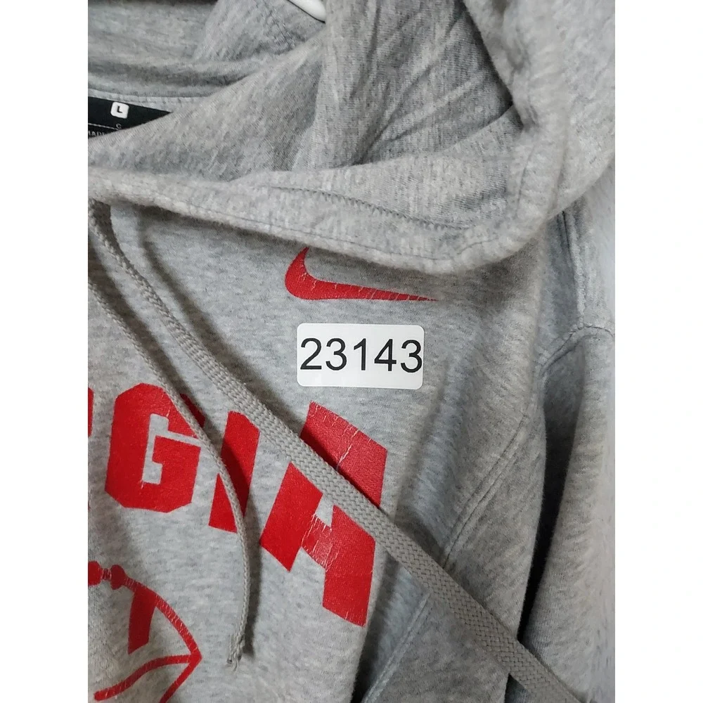 Georgia Bulldogs Hoodie Mens Large Nike Club Fleece Football Sweatshirt NCAA L
